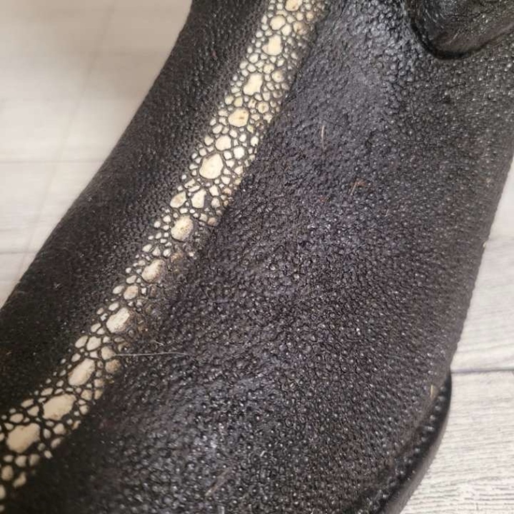 Men's Potro Rebelde Western Exotic Black Stingray Leather Cowboy Boots Size 9 - Picture 9 of 11